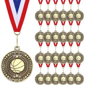 Cunno 48 Pcs Award Medals Bulk Gold Medals Trophy Award with Neck Ribbons Winner Prize Gift for Team Sports Participation Achievement Party Favors in Saudi Arabia