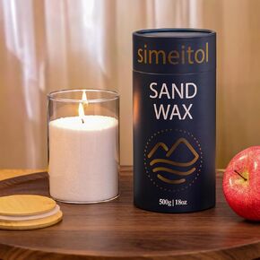 18oz Scented Candle Sand Wax, Vanilla Scented Pearled Candles with a Glass Jar, Long Lasting with 120 Hours Refillable Candle Sand with 30 Wicks for Home Decor/ Holiday Gift Crafting/ Relaxation in Kuwait