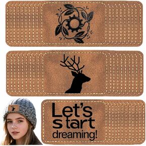 Brown Leather Adhesive Patches for Laser Engraving, 3 x 2 Inches, 50 Pieces, Compatible with Hats, Backpacks, Clothes, Bags in Saudi Arabia