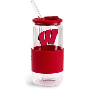 The Memory Company | Licensed NCAA 18oz Glass with Silicone Lid and Wrap in Kuwait
