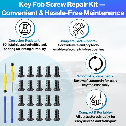 (20 PCS) Key Fob Screw Repair Kit 35116-SDA-A11 – Compatible with Honda Key Remotes (Since 2003), Includes 20 Stainless Steel Screws, 2 Screwdrivers, 2 Pry Tools & Storage Box in Saudi Arabia