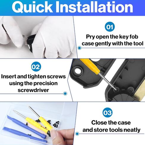 (20 PCS) Key Fob Screw Repair Kit 35116-SDA-A11 – Compatible with Honda Key Remotes (Since 2003), Includes 20 Stainless Steel Screws, 2 Screwdrivers, 2 Pry Tools & Storage Box in Saudi Arabia