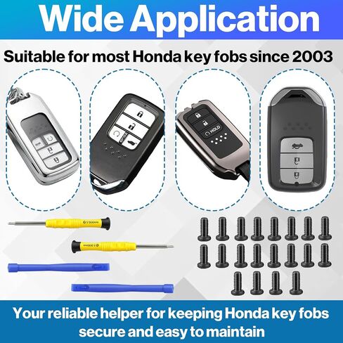 (20 PCS) Key Fob Screw Repair Kit 35116-SDA-A11 – Compatible with Honda Key Remotes (Since 2003), Includes 20 Stainless Steel Screws, 2 Screwdrivers, 2 Pry Tools & Storage Box in Saudi Arabia