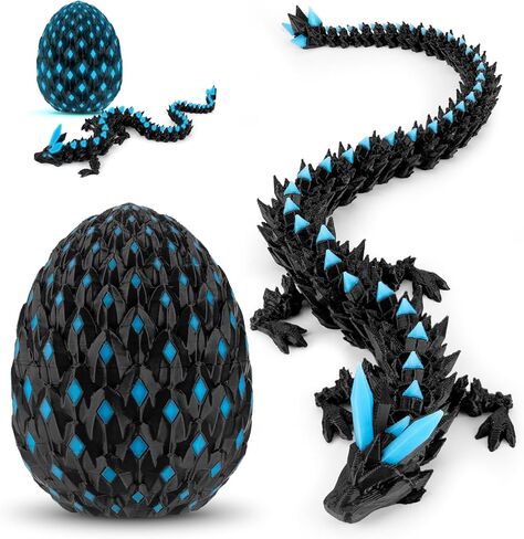 3D Printed Dragon with Mystery Dragon Egg Glow in The Dark, Cool Stuff Fun Gifts, Fidget Toy for Adults Teens Boy Home Decor Easter Basket Stuffers in Kuwait