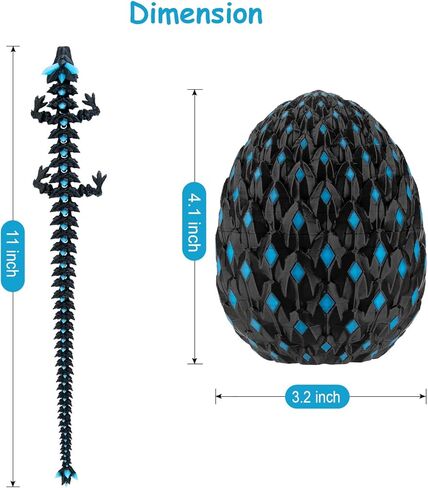 3D Printed Dragon with Mystery Dragon Egg Glow in The Dark, Cool Stuff Fun Gifts, Fidget Toy for Adults Teens Boy Home Decor Easter Basket Stuffers in Kuwait