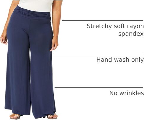 Star Vixen Women's Plus-Size Stretch Rayon Jersey Wide-Leg Palazzo Pant in Saudi Arabia