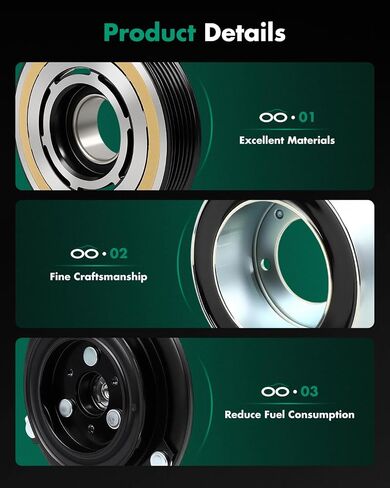 SCITOO AC قابض الضاغط لـ 2008-2012 لـ Ford Escape 3.0L 2008-2011 لـ MAZDA Tribute 3.0L 2007-2011 لـ Mercury Mariner 3.0L 68672 67672 8L8Z19703A 9L8Z19703A ZZCA6145Z ZZD46145Z in Saudi Arabia