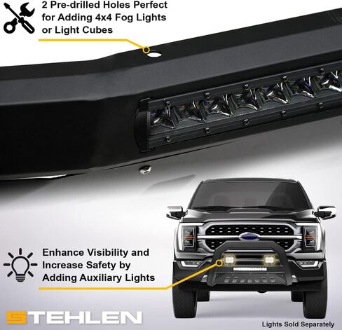 Stehlen 733469493761 Compatible with 2011-2013 Dodge Durango / 2011-2015 Jeep Grand Cherokee Advance Series Aluminum LED Bull Bar - Matte Black in Saudi Arabia