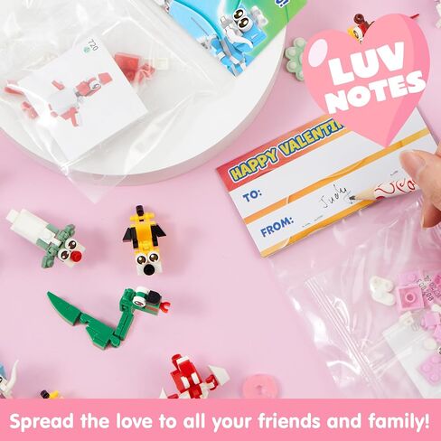 JOYIN 24 Packs Valentines Party Gift Cards with Building for Valentine Party Favor, Kids Classroom Exchange, Prize Supplies, Valentine’s Gifts Exchange School Rewards in Saudi Arabia
