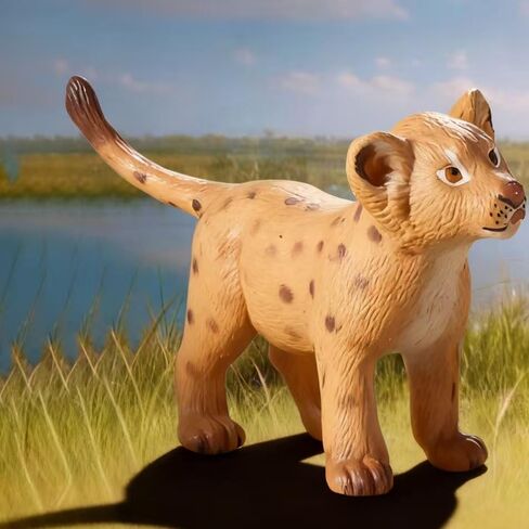 Keena 8PCS Realistic Lion Figurines with Lion Cubs, 2-8" Jungle Animals Figures Family Set Includes Baby Lions, Educational Toy Cake Toppers Christmas Birthday Gift for Kids Toddlers in Saudi Arabia