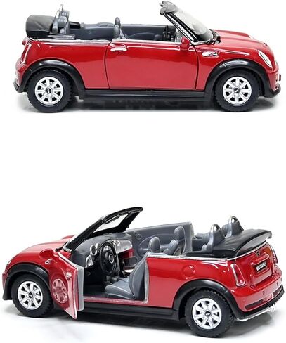 Mini Cooper S Convertible In Maroon Diecast 1:28 Scale By Kinsmart in Saudi Arabia