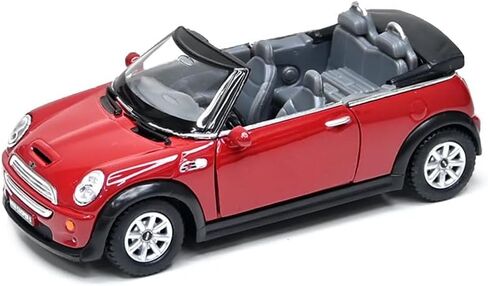 Mini Cooper S Convertible In Maroon Diecast 1:28 Scale By Kinsmart in Saudi Arabia