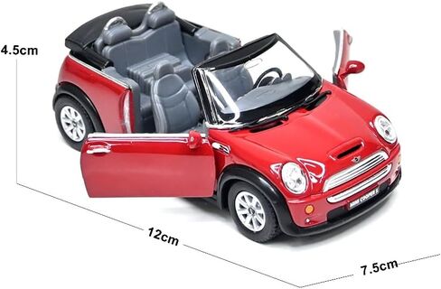 Mini Cooper S Convertible In Maroon Diecast 1:28 Scale By Kinsmart in Saudi Arabia