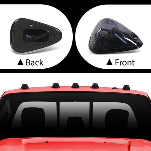 5 PCS Marker Running Lamps w/White LED Lights Smoke Lens Compatible with Ford E150 E250 E350 E450 E550 F150 F250 F350 F450 F550 Super Duty Pickup Truck 1999-2017 8C34-15442-CB, 8C34-15442-AD Black in Saudi Arabia