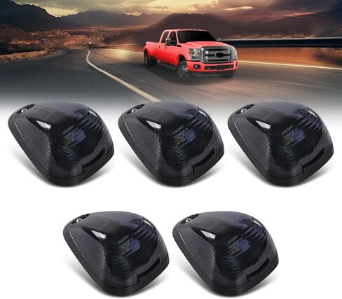 5 PCS Marker Running Lamps w/White LED Lights Smoke Lens Compatible with Ford E150 E250 E350 E450 E550 F150 F250 F350 F450 F550 Super Duty Pickup Truck 1999-2017 8C34-15442-CB, 8C34-15442-AD Black in Saudi Arabia