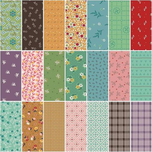 Lori Holt Gentler Times Basil Yard Bundle 21 1-Yard Cuts Riley Blake Designs 1YD-16470BAS-21 in Saudi Arabia