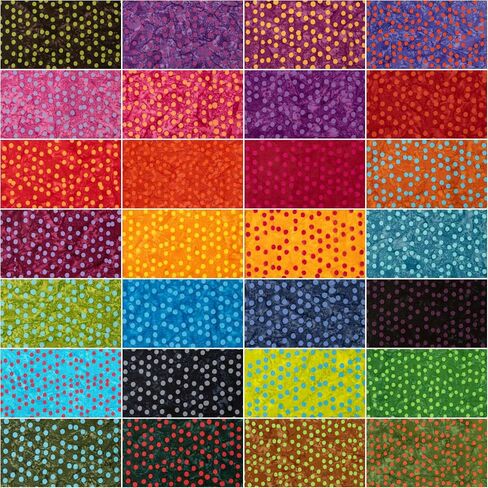Expressions Batiks Polka Pop Elementals 5 بوصة مربعات ساحرة رايلي بليك 5-21401-42 in Saudi Arabia