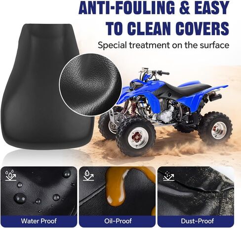 غطاء مقعد PIT66 متوافق مع Honda Rubicon 2005-2011/متوافق مع Foreman 500 ATV غطاء مقعد أسود من الجلد الصناعي PVC in Kuwait