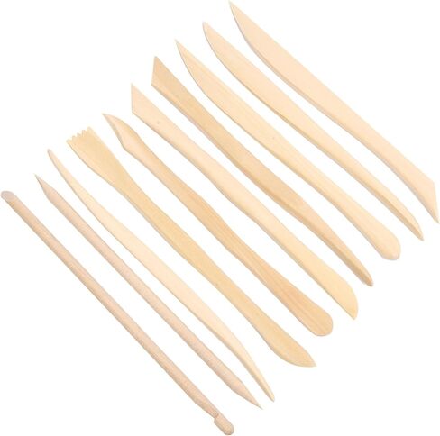 مجموعة أدوات نحت الطين الخشبية 10 قطع، أدوات الفخار، أدوات النحت للقطع والنحت والتنعيم in Kuwait