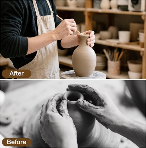 مجموعة أدوات نحت الطين الخشبية 10 قطع، أدوات الفخار، أدوات النحت للقطع والنحت والتنعيم in Kuwait