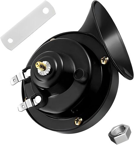 Super Loud Train Horn, 12V 5A Waterproof High Tone Electric Snail Horn, Universal Raging Sound Air Horns Replacement for Motorcycles Trucks Boats, Car Accessories (Black) in Kuwait