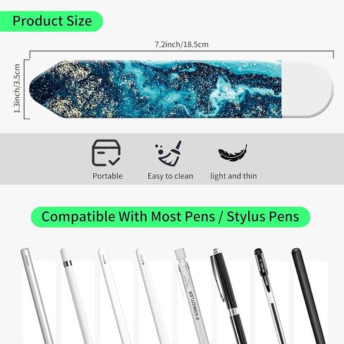 حامل مقلمة عالمي متوافق مع قلم الرصاص Pro 1st/2nd وUSB-C، جراب لاصق لطيف لقلم الكمبيوتر اللوحي، وجيب مرن لقلم القلم باللون الأزرق الداكن in Kuwait