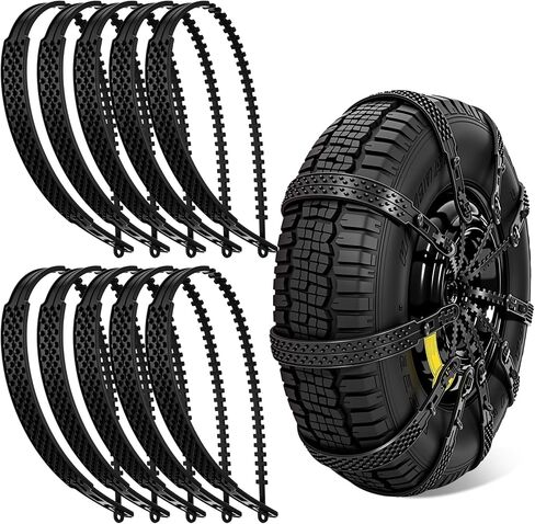 BBTO 20 Pcs Tpu Snow Tire Chains Straps for Car Universal Emergency Tire Chains Anti Skid Ice Traction Safety Cable Belts for Winter Driving on Snow Mud and Ice (Orange) in Saudi Arabia