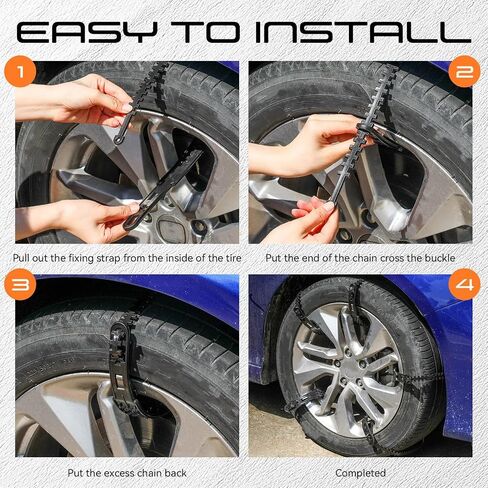 BBTO 20 Pcs Tpu Snow Tire Chains Straps for Car Universal Emergency Tire Chains Anti Skid Ice Traction Safety Cable Belts for Winter Driving on Snow Mud and Ice (Orange) in Saudi Arabia