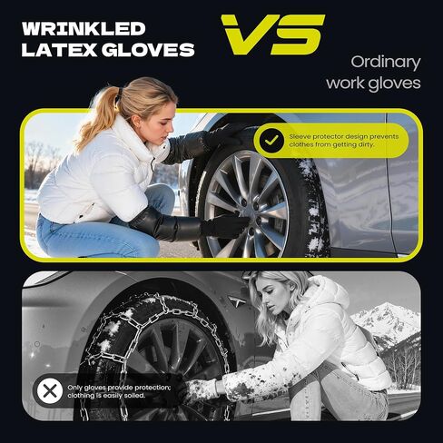 جوارب الثلج للإطارات - جوارب إطارات عالية الجر للثلج والسيارات وسيارات الدفع الرباعي والشاحنات الصغيرة، معتمدة من الاتحاد الأوروبي EN-16662-1، عبوتان باللون الأسود مقاس L in Kuwait