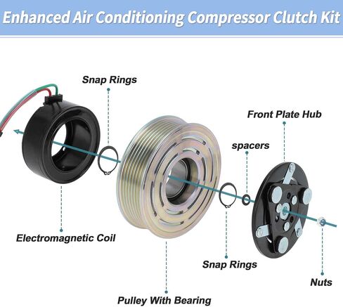 Air Conditioner AC Compressor Clutch Kit for Honda Civic 2012-2014 for Honda CR-V 2007-2015 for Acura ILX RDX for TRSE09 AC Compressor Clutch Pulley W/Bearing No.38800RZYA010M2 in Saudi Arabia