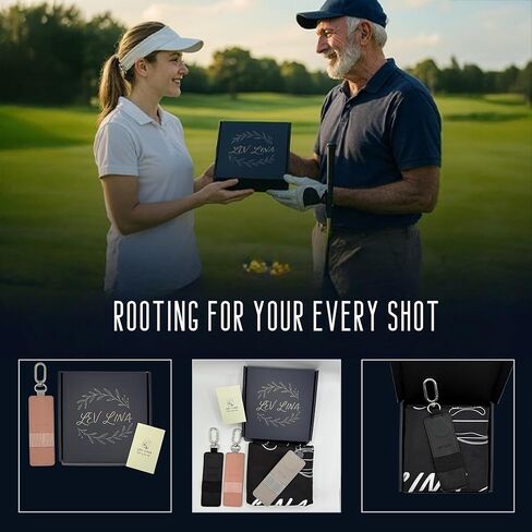 منشفة جولف مغناطيسية للرجال (جلد سويدي من الألياف الدقيقة على الوجهين + وافل) - مجموعة هدايا مناشف للحقائب مع حامل من جلد البولي يوريثان، مغناطيس قوي N52 (أسود) in Kuwait