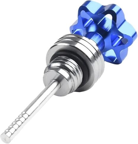 1pcs Scooter Motorcycle Engine Oil Dipstick Filler Cap Plug Engine Crankcase Oil Level Gauge Red Blue Black Gold Silver Aluminum(Blue) in Saudi Arabia