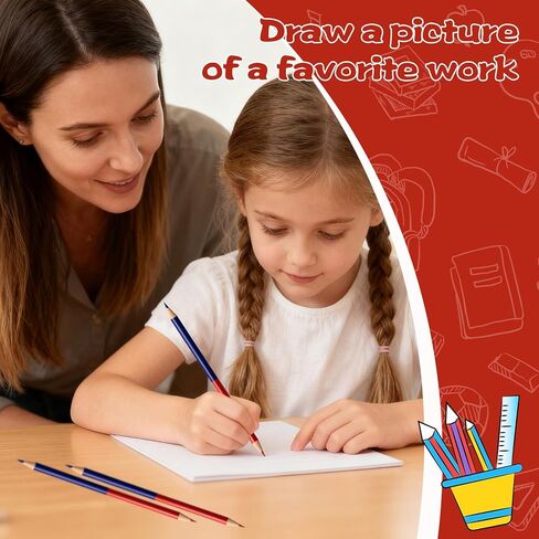 100 PCS Checking Pencils Red and Blue Erasable Pencils with Sharpeners Pre-Sharpened #2 HB for Checking, Grading, Tests & Office/School Supplies (100) in Kuwait