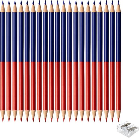 100 PCS Checking Pencils Red and Blue Erasable Pencils with Sharpeners Pre-Sharpened #2 HB for Checking, Grading, Tests & Office/School Supplies (100) in Kuwait