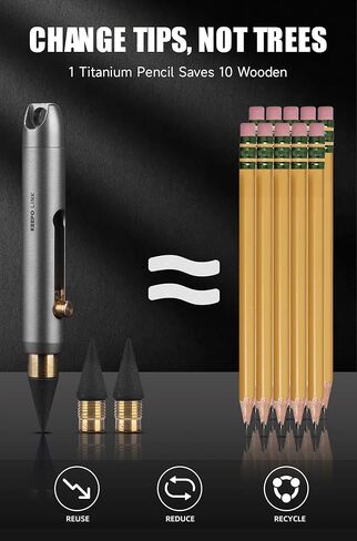 قلم ميكانيكي صغير من KEEPO LINK مع حلقة مفاتيح و2 سن إضافي، قلم سلسلة مفاتيح من التيتانيوم اللانهائي للحمل اليومي، المكتب، في الهواء الطلق، العودة إلى لوازم المدرسة، OLP01 (رمادي معدني) in Kuwait