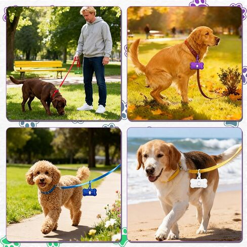 50 Pcs Dog Poop Trash Bag Holder Dispenser Dog Poop Waste Bag Holder Plastic Dog Waste Bag Holder Dispenser for Leash with Hook and Leak Proof PET Waste Bags for Walking Hiking Camping (Bone) in Saudi Arabia