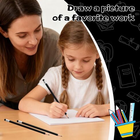 24 قطعة من أقلام الرصاص الملونة القابلة للمسح باللون الأزرق الداكن مع ممحاة مشحذ مسبقًا 2 HB للفحص والدرجات والاختبارات واللوازم المكتبية/المدرسية (أزرق داكن) in Kuwait