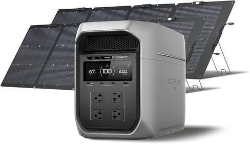 EF ECOFLOW Portable Power Station DELTA 3 MAX Plus with 220W Solar Panel, 3000W Max Output, Fast 0–80% Recharge in 64mins, Reliable Home Backup & RV Camping in Saudi Arabia