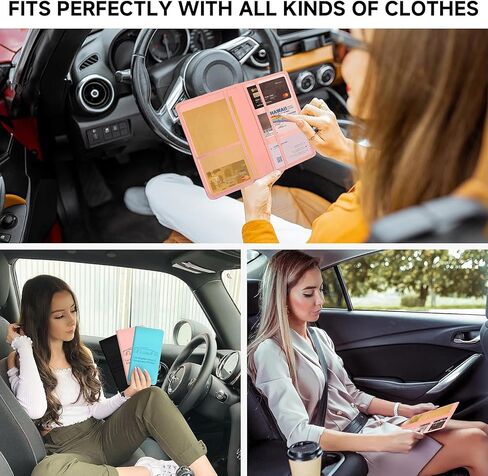 BOKKY 3 Pack PU حامل تسجيل وتأمين السيارة حامل مستندات سيارة قابل للتحويل مع إغلاق مغناطيسي - مثالي للمستندات والبطاقات والترخيص in Kuwait