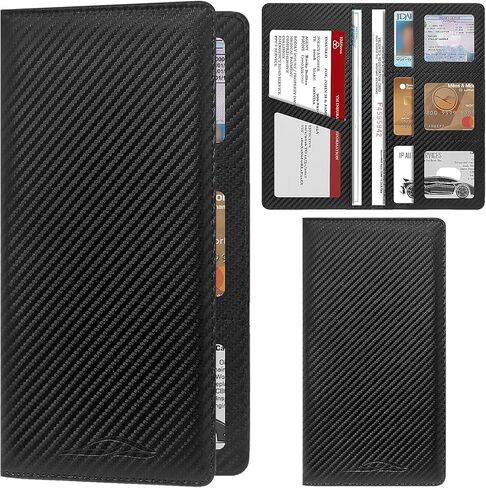 حامل تسجيل السيارة والتأمين مع قفل مغناطيسي، منظم مقصورة صندوق القفازات لوثائق رخصة السيارة - للمستندات والرخصة والبطاقات in Kuwait