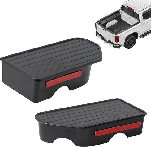 2PCS Bed Rail Stake Pocket Covers, Truck Bed Rail Caps, Compatible with Chevy Silverado GMC Sierra 1500 2019-2025, GMC Sierra 2500 3500HD 2020-2025, Truck Rear Caps Bed Rail Hole Cover (Black) in Saudi Arabia