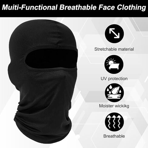 6Pcs Black Ski Mask Pack Set, Ski Masks for Men, Balaclava Face Mask Men, Skiing, and Outdoor Activities in Saudi Arabia