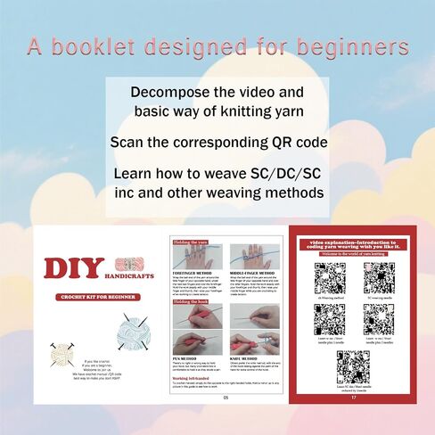 DOOOYU 6pcs Crochet Kit for Beginners, Crochet Animal Kit, Crochet Starter Kit with Crochet Hooks, Yarn, Step-by-Step Instructions Video, Crochet Set for Beginners in Saudi Arabia