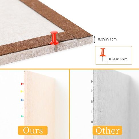 Felt Pin Board Bar Strips Bulletin Board for Bedrooms Offices Home Wall Decoration, Notice Board Self Adhesive Cork Board with 35 Push Pins for Paste Notes, Photos, Schedules in Saudi Arabia