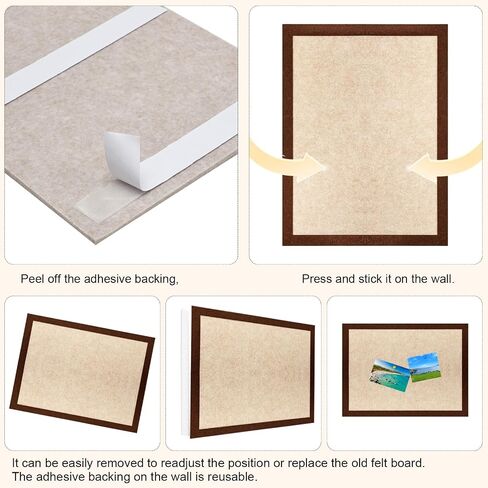 Felt Pin Board Bar Strips Bulletin Board for Bedrooms Offices Home Wall Decoration, Notice Board Self Adhesive Cork Board with 35 Push Pins for Paste Notes, Photos, Schedules in Saudi Arabia