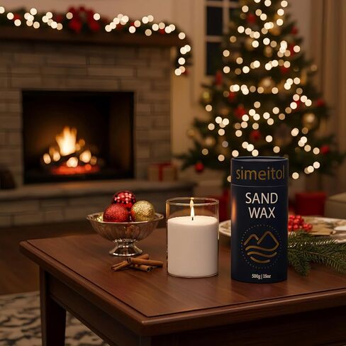 18oz Scented Candle Sand Wax, Vanilla Scented Pearled Candles with a Glass Jar, Long Lasting with 120 Hours Refillable Candle Sand with 30 Wicks for Home Decor/ Holiday Gift Crafting/ Relaxation in Kuwait