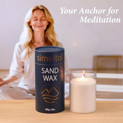 18oz Scented Candle Sand Wax, Vanilla Scented Pearled Candles with a Glass Jar, Long Lasting with 120 Hours Refillable Candle Sand with 30 Wicks for Home Decor/ Holiday Gift Crafting/ Relaxation in Kuwait