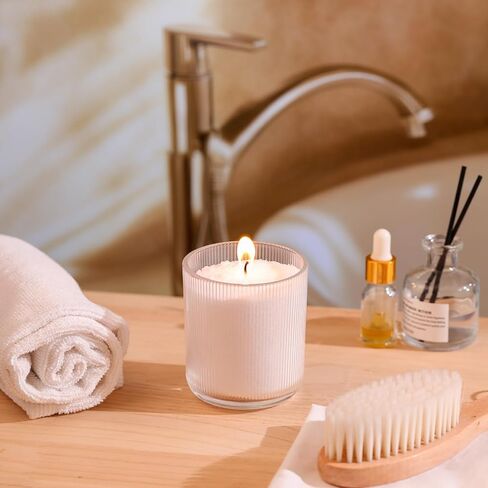 18oz Scented Candle Sand Wax, Vanilla Scented Pearled Candles with a Glass Jar, Long Lasting with 120 Hours Refillable Candle Sand with 30 Wicks for Home Decor/ Holiday Gift Crafting/ Relaxation in Kuwait