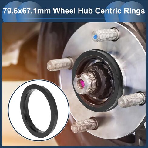 79.6mm to 67.1mm Car Wheel Hub Centric Rings Black Polycarbonate Wheels Center Shaft Shock Absorbing Hubrings 4 Pcs in Saudi Arabia