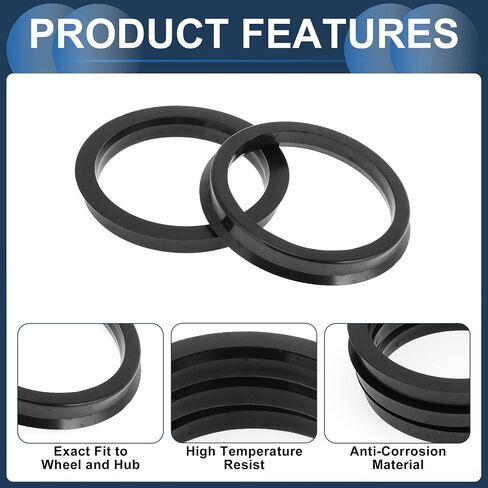 79.6mm to 67.1mm Car Wheel Hub Centric Rings Black Polycarbonate Wheels Center Shaft Shock Absorbing Hubrings 4 Pcs in Saudi Arabia